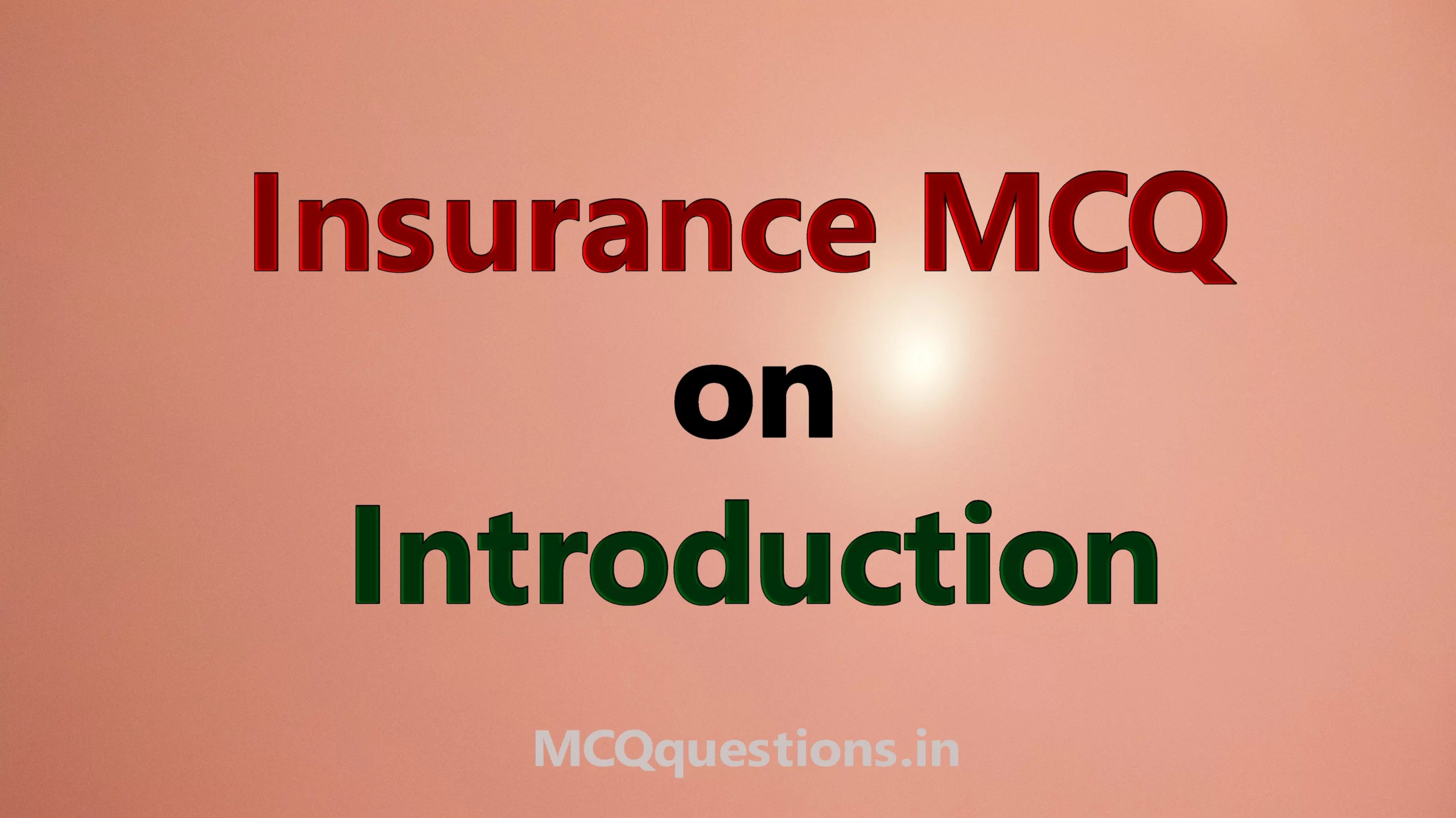 Insurance MCQ