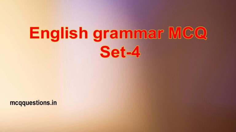 English grammar MCQ Set-4