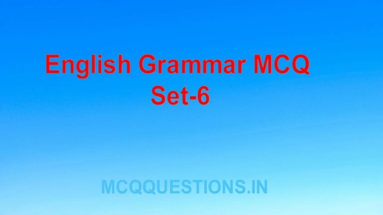 English grammar MCQ Set-6