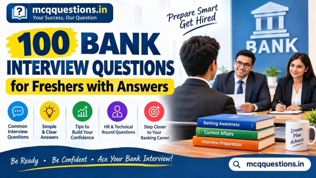 100 Bank Interview Questions for Freshers with Answers