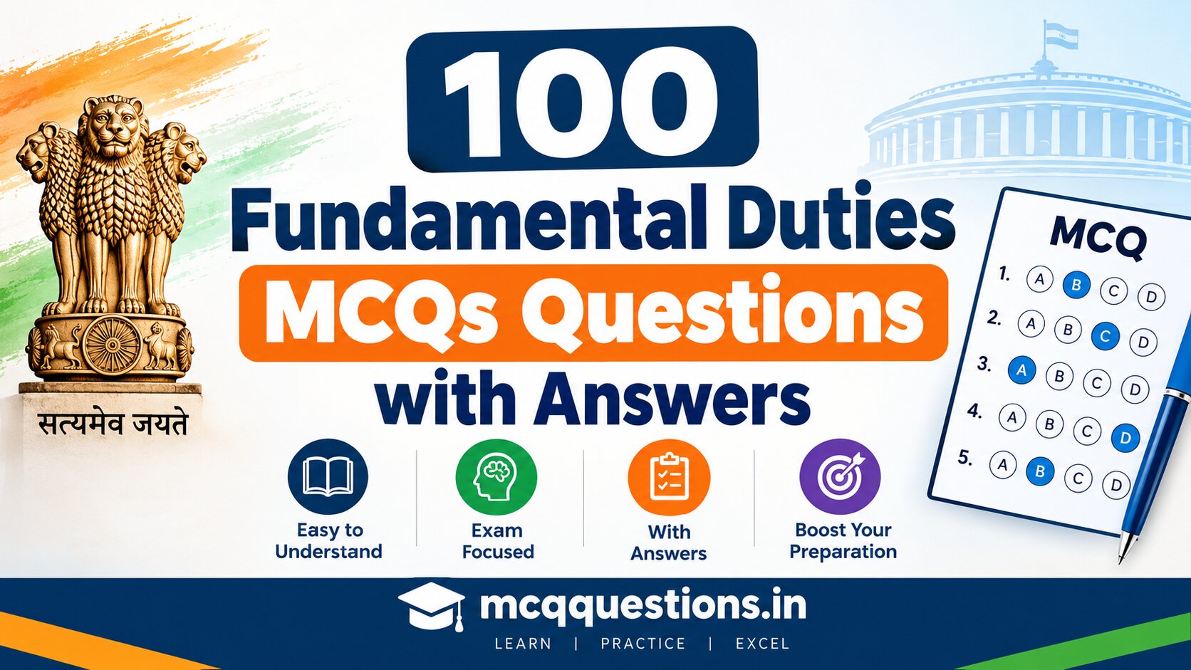 100 Fundamental Duties MCQs Questions with Answers