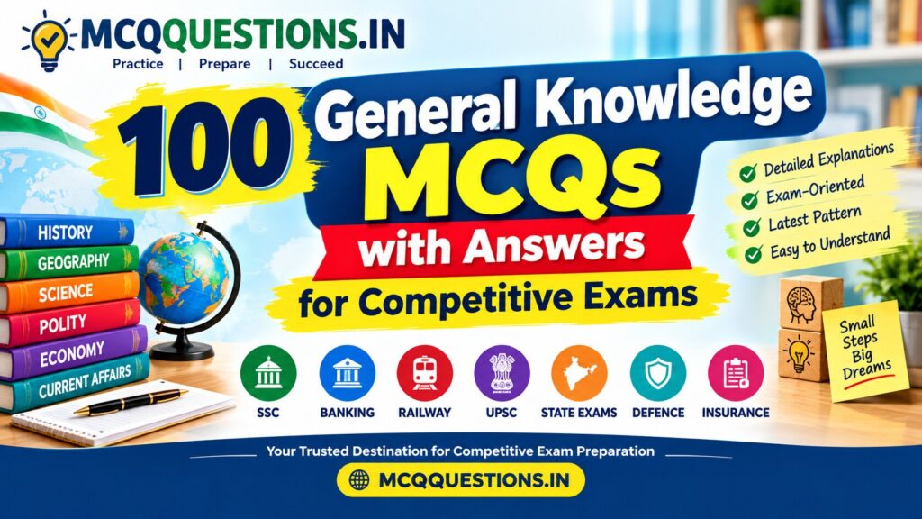 100 General Knowledge MCQs with Answers for Competitive Exams