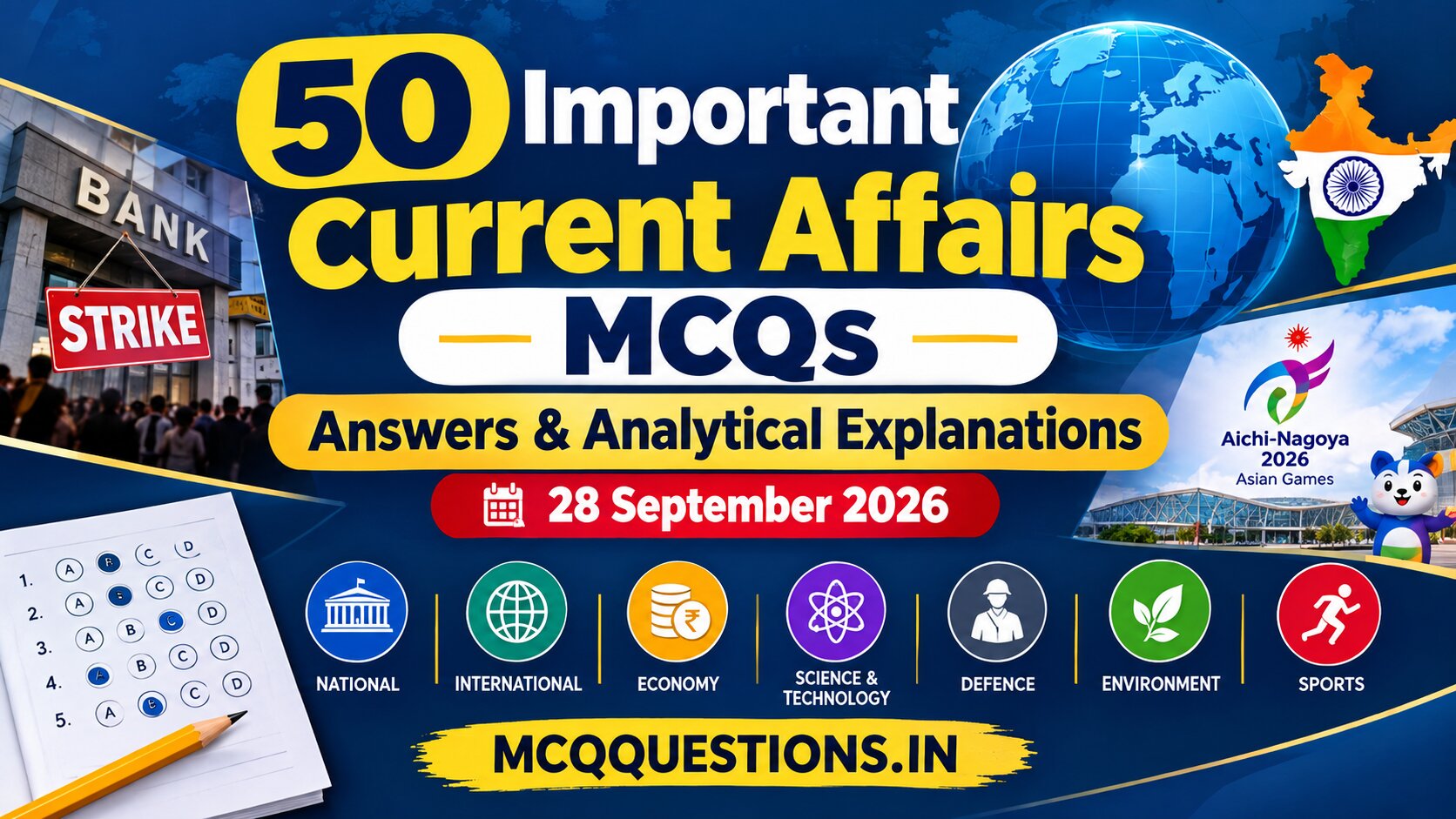 50 Important Current Affairs MCQs with Answers and Analytical Explanations – 28 September 2026