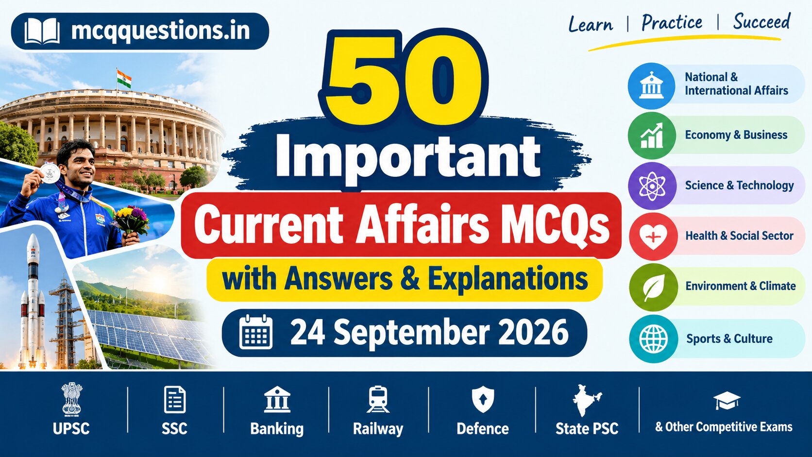50 Important Current Affairs Questions and Answers with Analytical Explanation – 24 September 2026