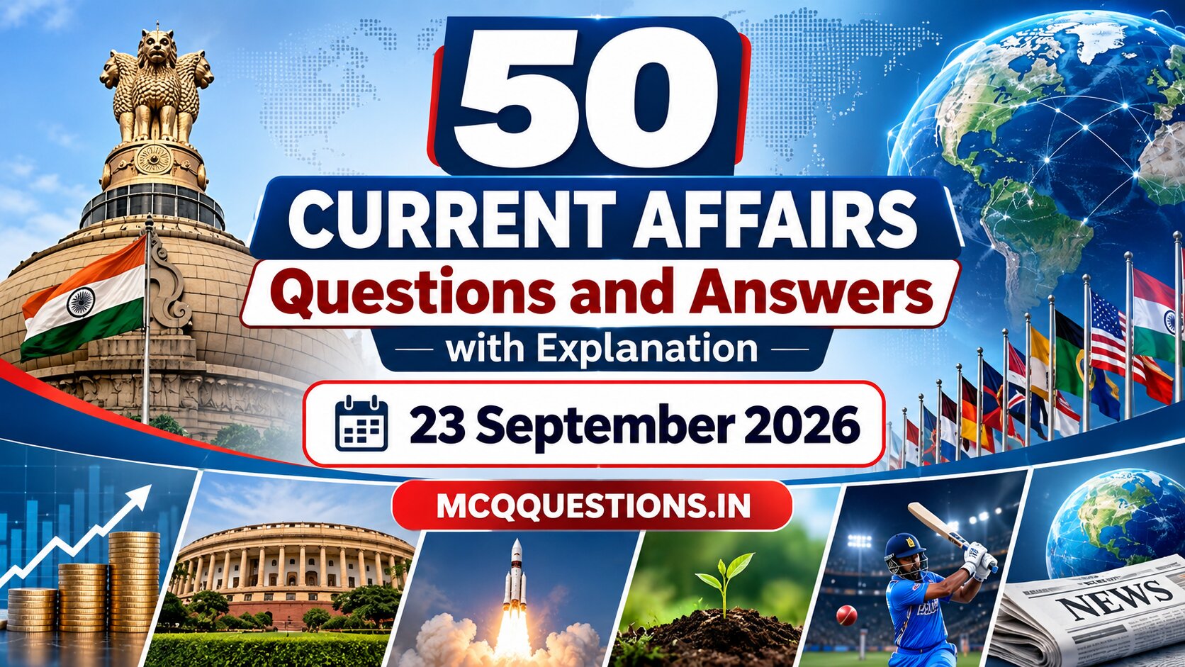 50 Important Current Affairs Questions and Answers with Explanation – 23 September 2026