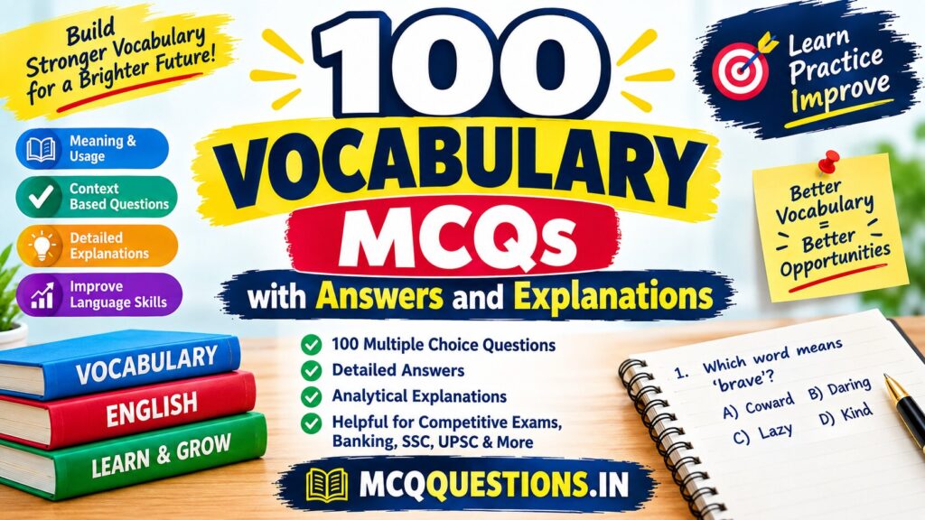 100 Vocabulary MCQs with Answers