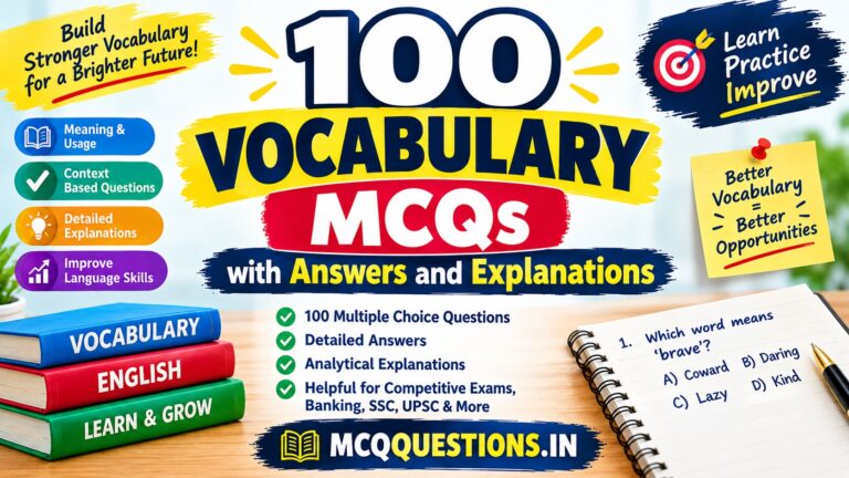 100 Vocabulary MCQs with Answers