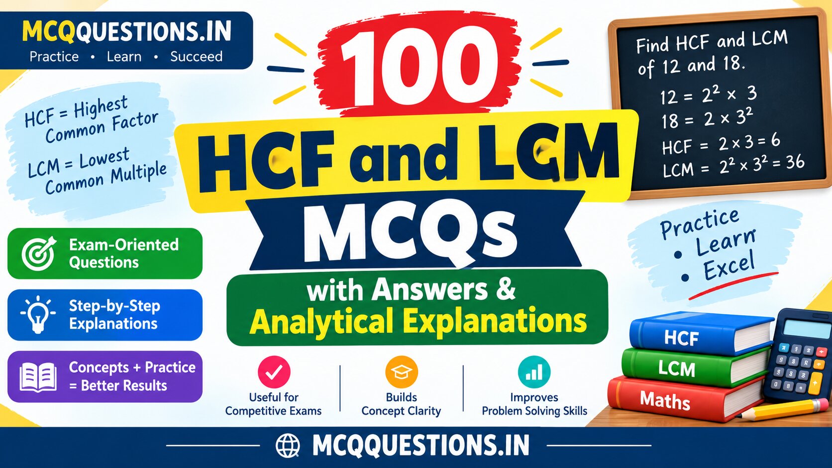100 HCF and LCM MCQs with Answers and Analytical Explanations