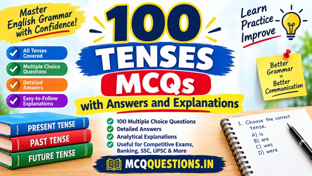 100 Tenses MCQs with Answers and Explanations