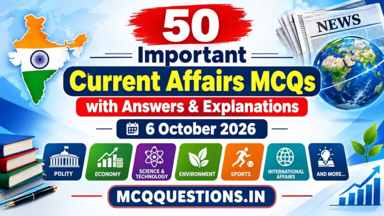 50 Important Current Affairs MCQs with Answers