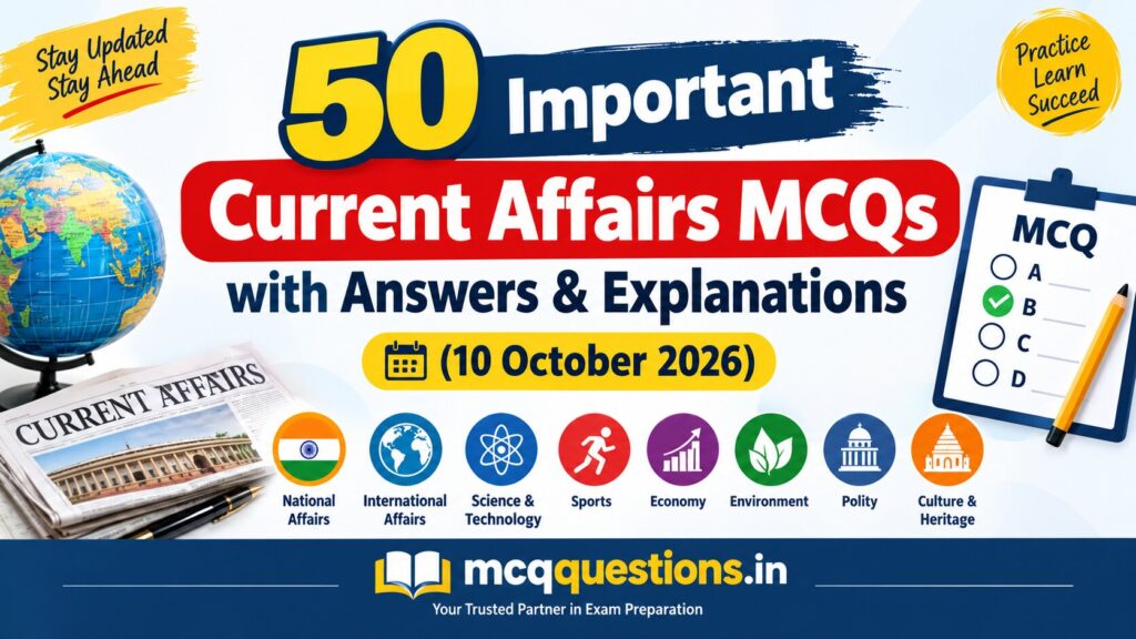 Current Affairs MCQs October 2026