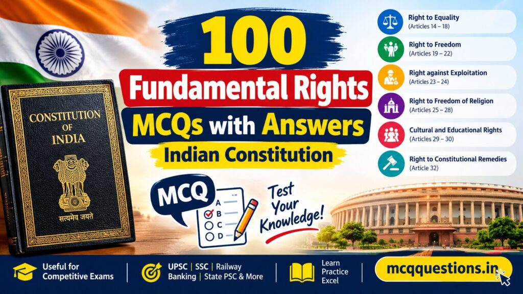 100 Fundamental Rights MCQs with Answers | Indian Constitution