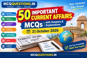 50 Important Current Affairs MCQs with Answers and Explanations