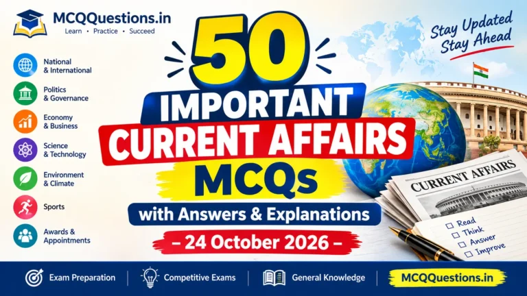 Current Affairs MCQs 24 October 2026